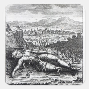 Gulliver captured by the Lilliputians Square Sticker