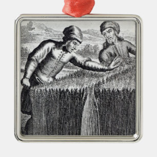 Gulliver is discovered by a farmer in metal tree decoration