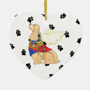 Gulliver's Angels Cocker Spaniel Ceramic Heart Tree Decoration