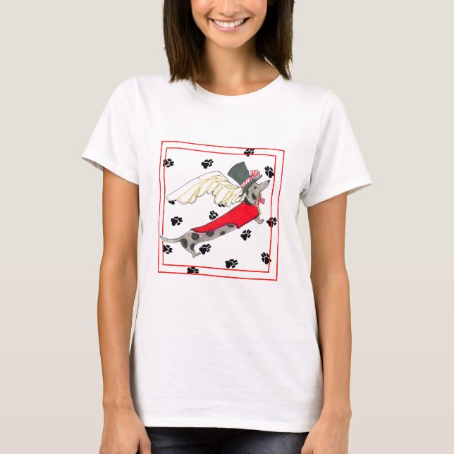 Gulliver's Angels Dapple Dachshund T Shirt (Front)