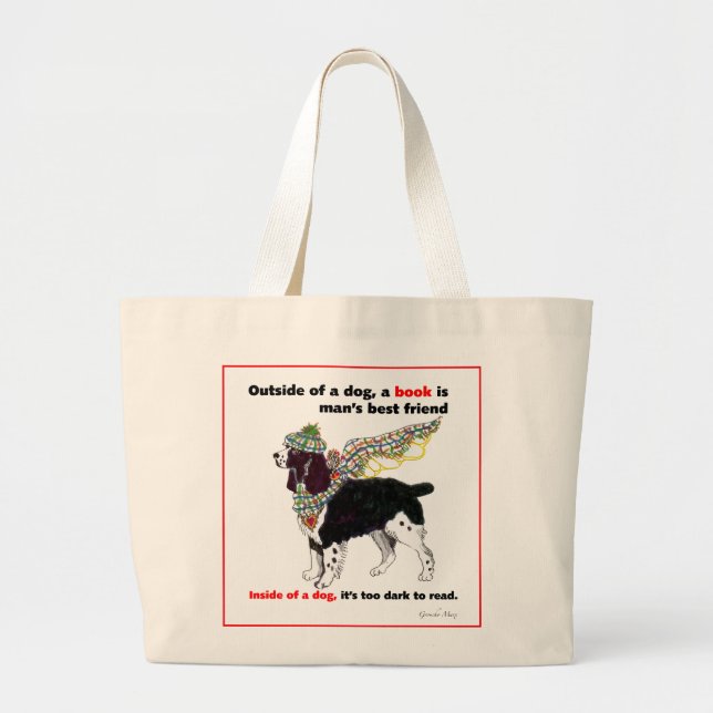 Gulliver's Springer Spaniel Book Angels Large Tote Bag (Front)