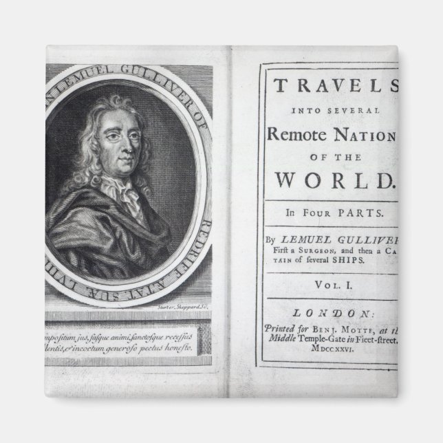 'Gulliver's Travels' by Jonathan Swift, 1726 Magnet (Front)