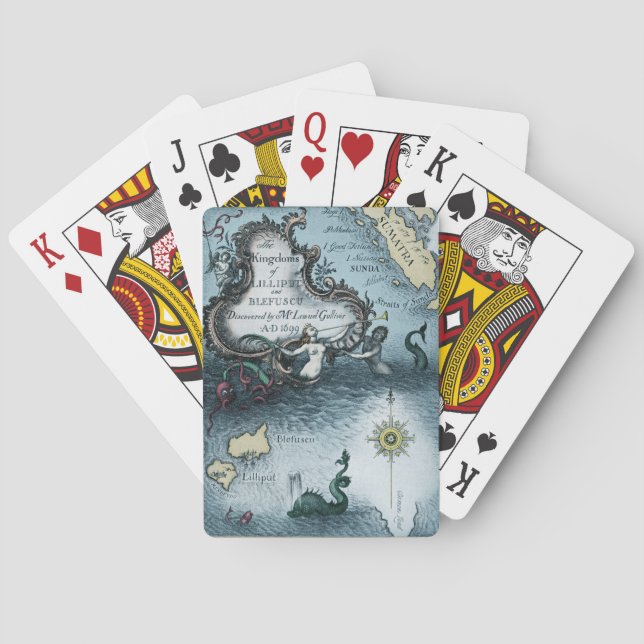 Gulliver's Travels by Jonathan Swift Playing Cards (Back)