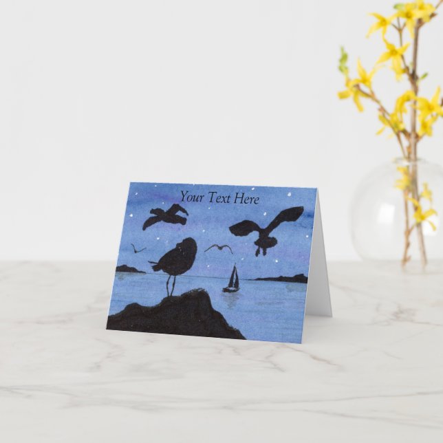 Gulls Card (Yellow Flower)