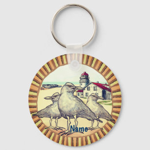 Gulls Lighthouse  Key Ring