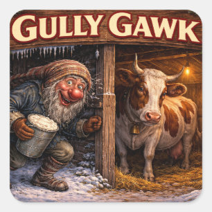 Gully Gawk Icelandic Yule Lad postcard Square Sticker