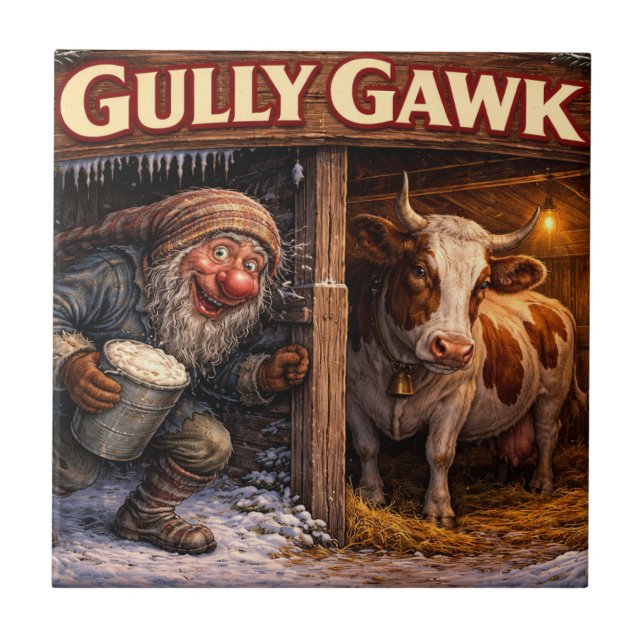 Gully Gawk Icelandic Yule Lad postcard Tile (Front)