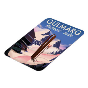 Gulmarg Kashmiri India Ski poster Magnet