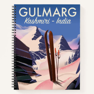 Gulmarg Kashmiri India Ski poster Notebook Pedesta