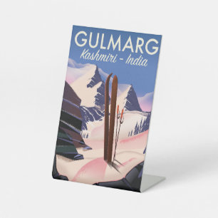 Gulmarg Kashmiri India Ski poster Notebook Pedestal Sign