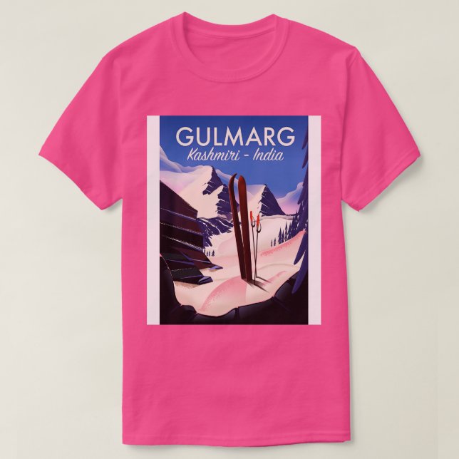 Gulmarg Kashmiri India Ski poster T-Shirt (Design Front)