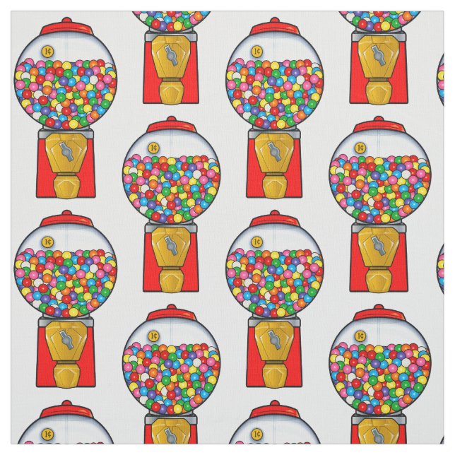 Gum Ball Machine One Cent a Chew Fabric (Swatch)