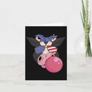Gum Cow 4th Of July Design Usa Patriotic Cow Card