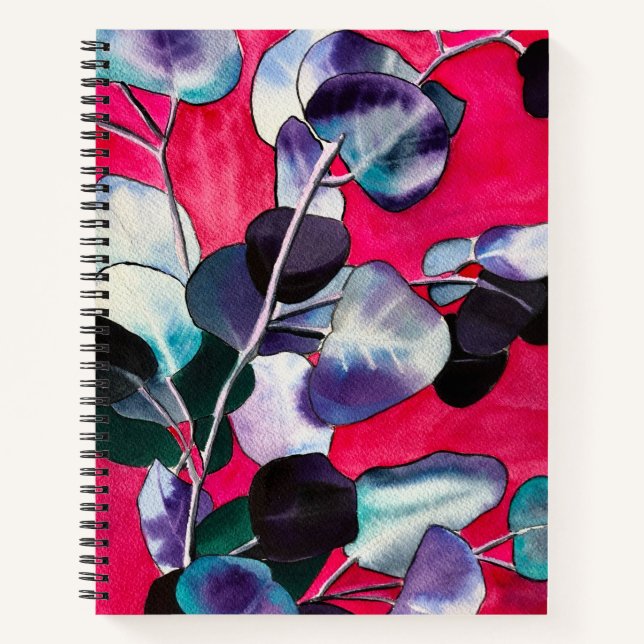 Gum leaves Eucalyptus watercolor art Notebook (Front)