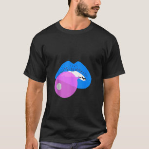 Gumball Blue Lips Mouth Bubble Gum Kiss Chewing Bu T-Shirt