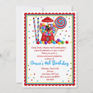 Gumball Machine and Candy Invitation