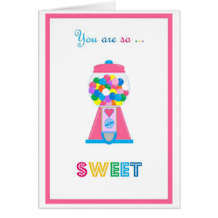 Gumball Machine and Rainbow greeting card