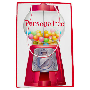 Gumball machine bubblegum vintage cute red party medium gift bag