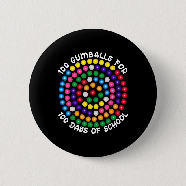 Gumballs For 100 Days Of School  6 Cm Round Badge (Front)