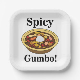Gumbo Food Spicy Gumbo Party Paper Plate