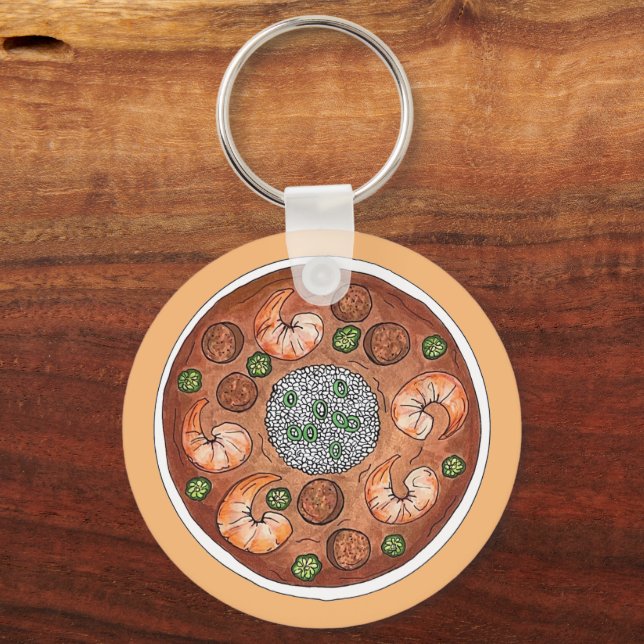 Gumbo Soup Louisiana LA New Orleans NOLA Food Key Ring (Back)