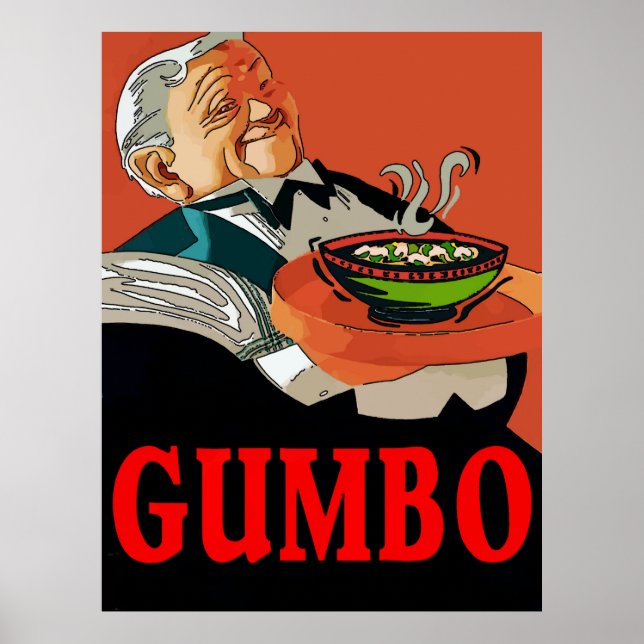 Gumbo,vintage waiter poster (Front)