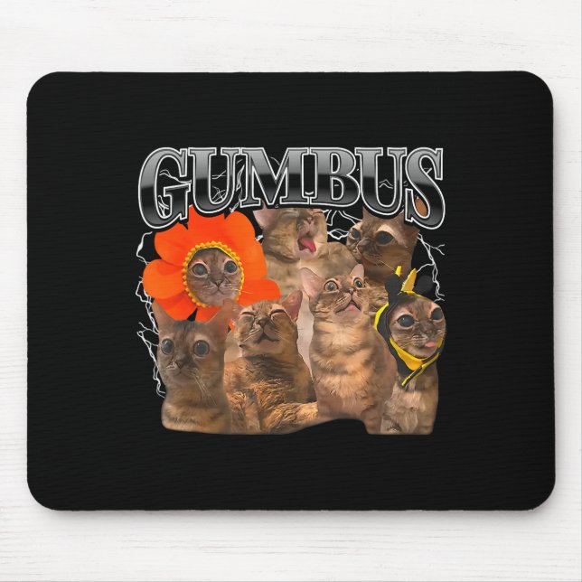 Gumbus Cat Funny Cat Gumbus Cute Animal Kitty Men  Mouse Pad (Front)