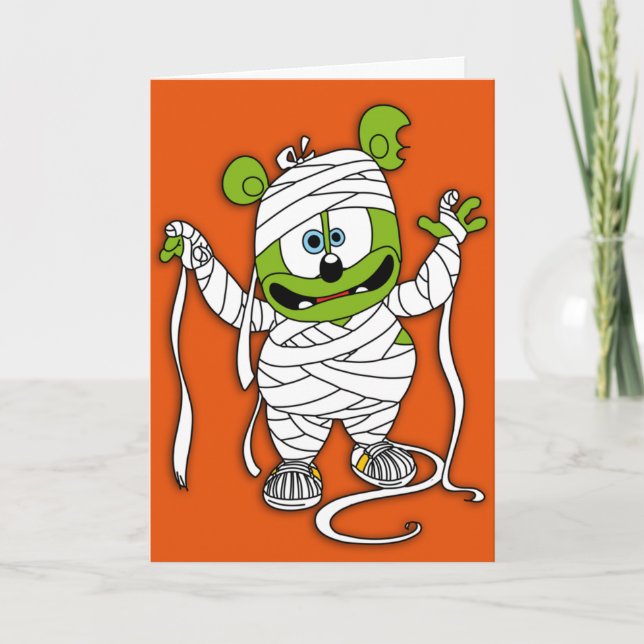 Gummibär Mummy Halloween Card (Front)