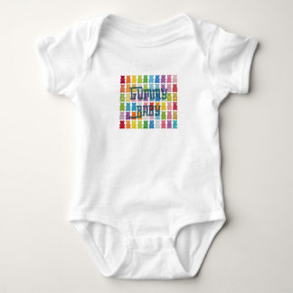 "Gummy Baby" Colorful Rainbow Candy Pattern Black  Baby Bodysuit