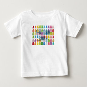 "Gummy Baby" Colorful Rainbow Candy Pattern Black Baby T-Shirt