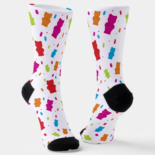 Gummy Bear Candy Pattern Socks (Angled)
