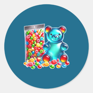 Gummy bear candy sour chew classic round sticker