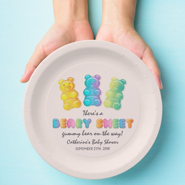 Gummy Bear Colourful Jelly Candy Baby Shower Paper Plate (Creator Uploaded)