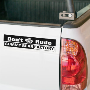 Gummy Bear Factory Warning Bumper Sticker