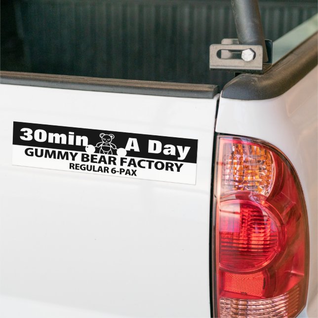 Gummy Bear Factory Work-out tip Bumper Sticker (On Truck)