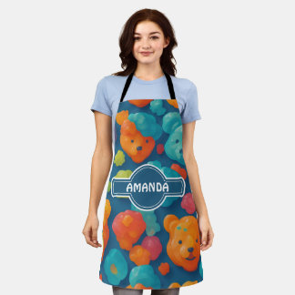 Gummy bear Floral Colourful Personalised Pattern Apron