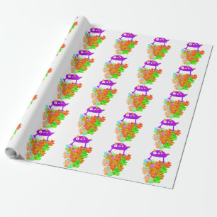 Gummy Bear Harvest Monster Wrapping Paper