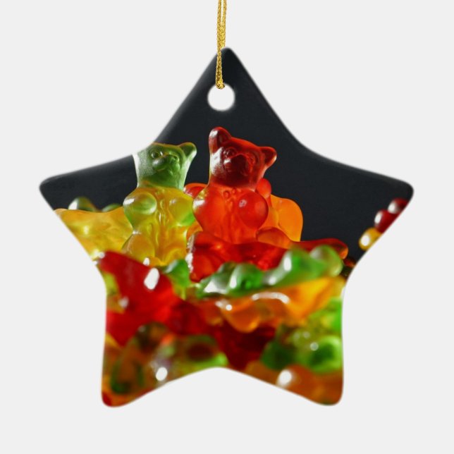 Gummy Bear Lovers Ceramic Tree Decoration (Front)