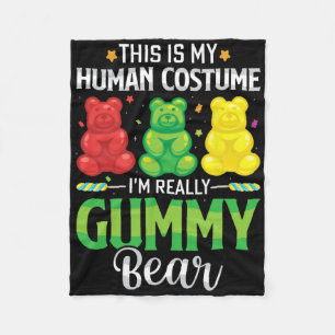 Gummy Bear My Human Costume Funny Candy Halloween Fleece Blanket