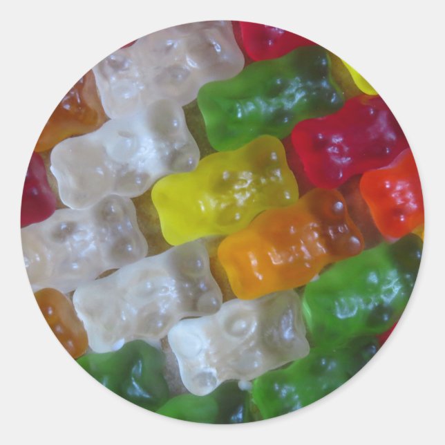 Gummy Bear Pattern Classic Round Sticker (Front)