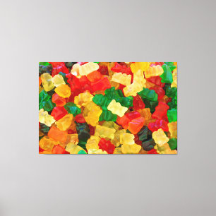 Gummy Bear Rainbow Coloured Candy Canvas Print