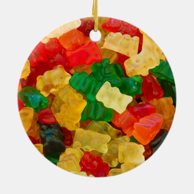 Gummy Bear Rainbow Coloured Candy Ceramic Tree Decoration (Back)