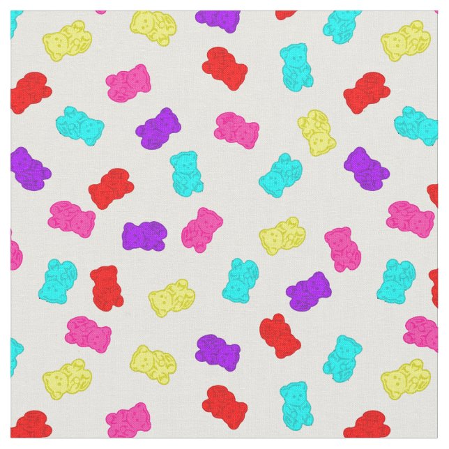 gummy bears colourful rainbow candy fabric (Close Up)