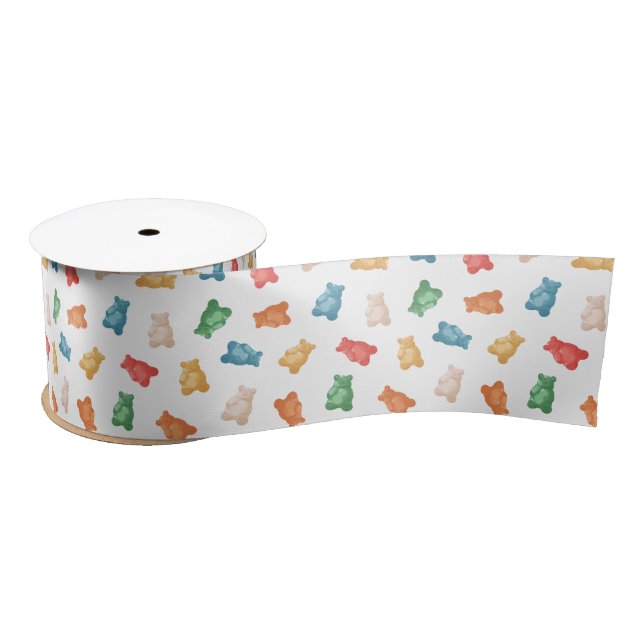 Gummy Bears Pattern Satin Ribbon (Spool)