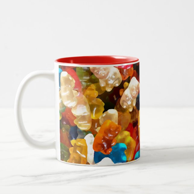 gummy bears Two-Tone coffee mug (Left)