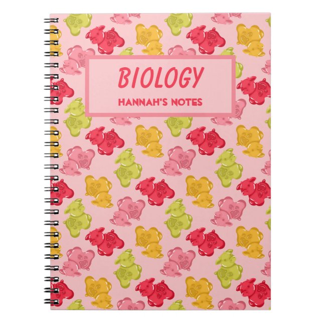 Gummy Cow Tropical Fruit Pink Notebook (Front)
