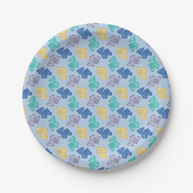 Gummy Cows Glacial Berry Blue Paper Plates  (Front)