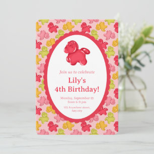 Gummy Horse Tropical Fruit Party Invitation
