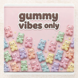 Gummy Vibes Only Pink Gummy Bears Coaster