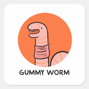 Gummy Worm Bug Pun Sticker